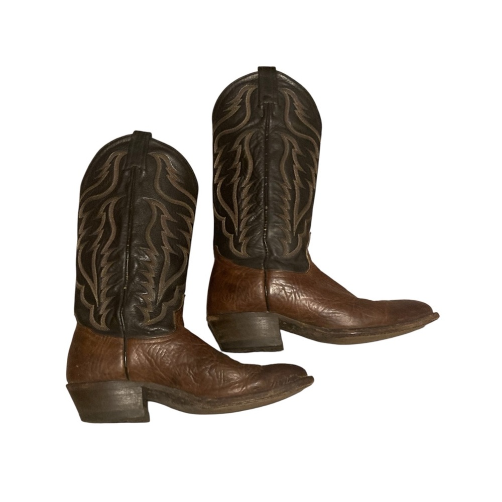 Tony Lama men’s reconditioned western cowboy Leather boots Size 8D Style 6171
